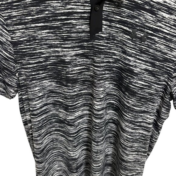 Under Armour Polo Mens Large Black Geometric ISO Chill Performance Golf - Picture 4 of 6